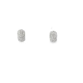 14k White Gold 1.00ct F SI1 Round Diamond Huggies Earrings 8.5mm Wide 1/2"inch